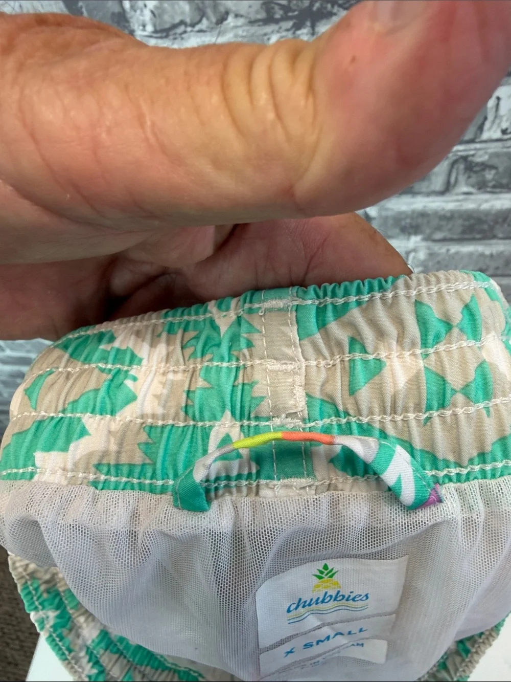 chubbies Aztec Print Athletic Shorts in Mint & Coral